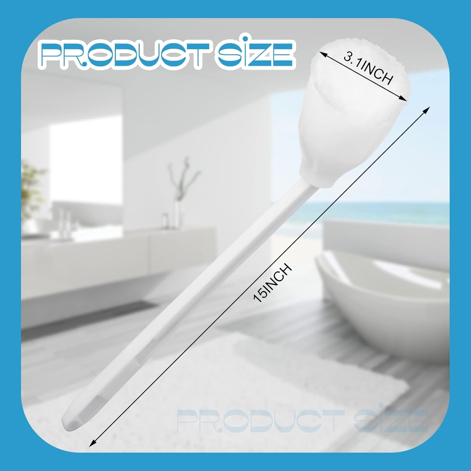 Toilet Bowl Mop Toilet Bowl Brush White Soft Swab Bathroom Brush with Holder