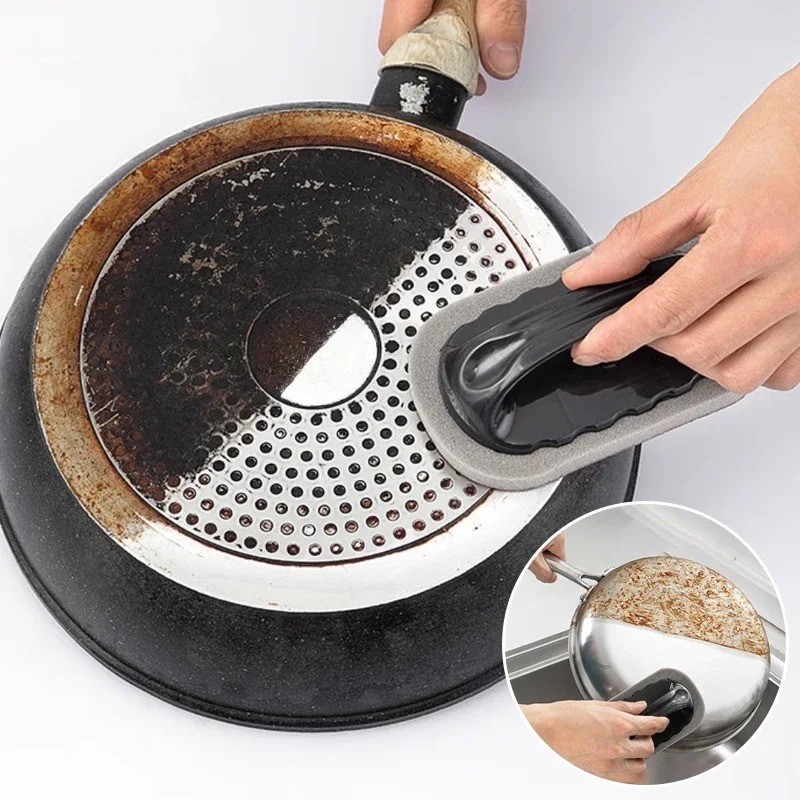 Magic Emery Sponge Brush Rust Remover Cleaning Tool with Handle