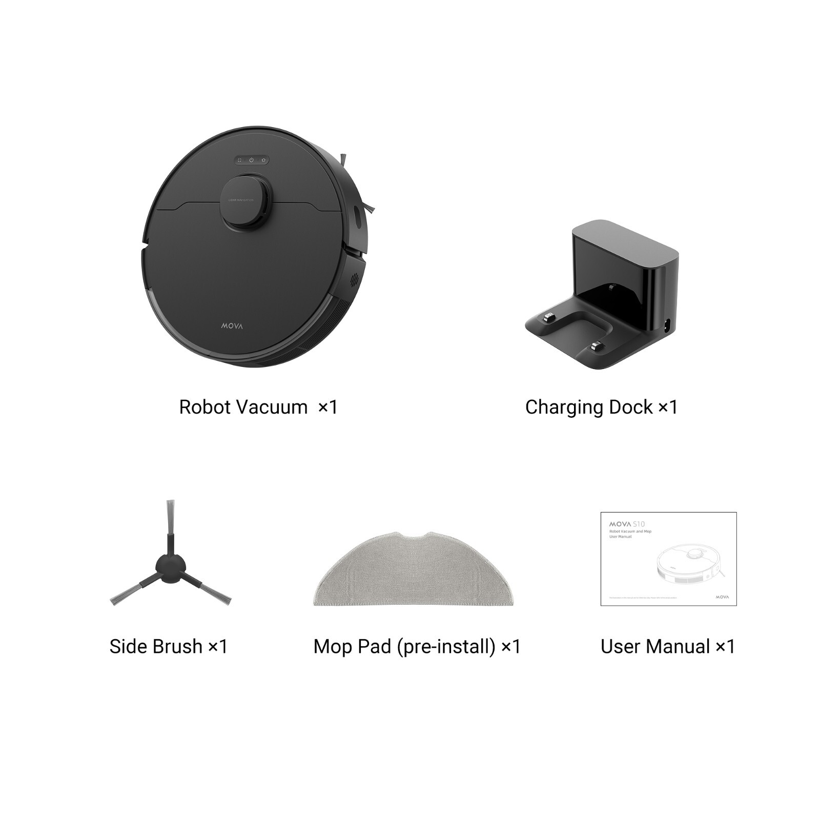 Mova S10 Robot Vacuum Cleaner with 7000Pa Suction, 260 Mins Run Time Liftable