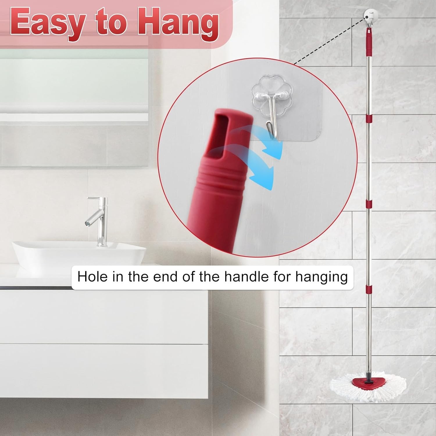 Mop Handle for Ocedar Spin Mop Flat Mop Replacement Extendable 30 58 Stainles…