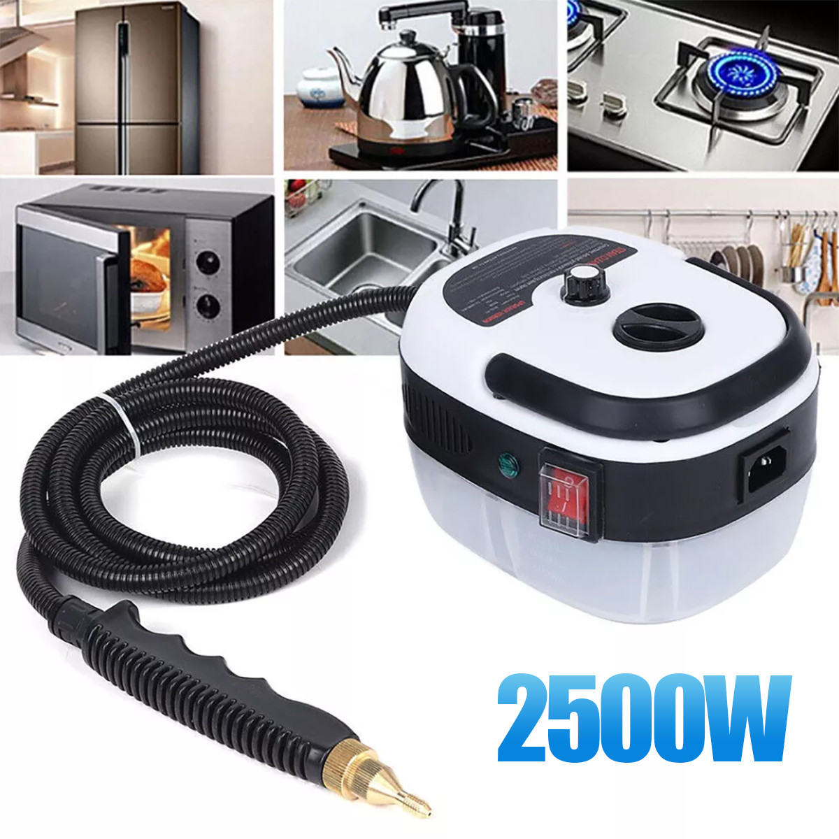 2500W High Temp Pressurized Steam Cleaner Machine Kitchen Portable Handheld US
