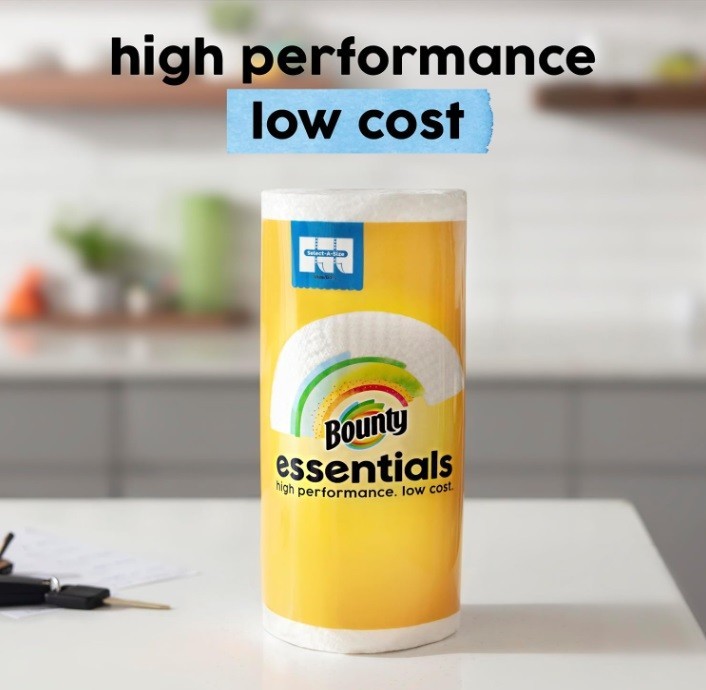 Bounty Essentials Select-A-Size Paper Towels White 2 Triple Rolls 6 Regular Roll