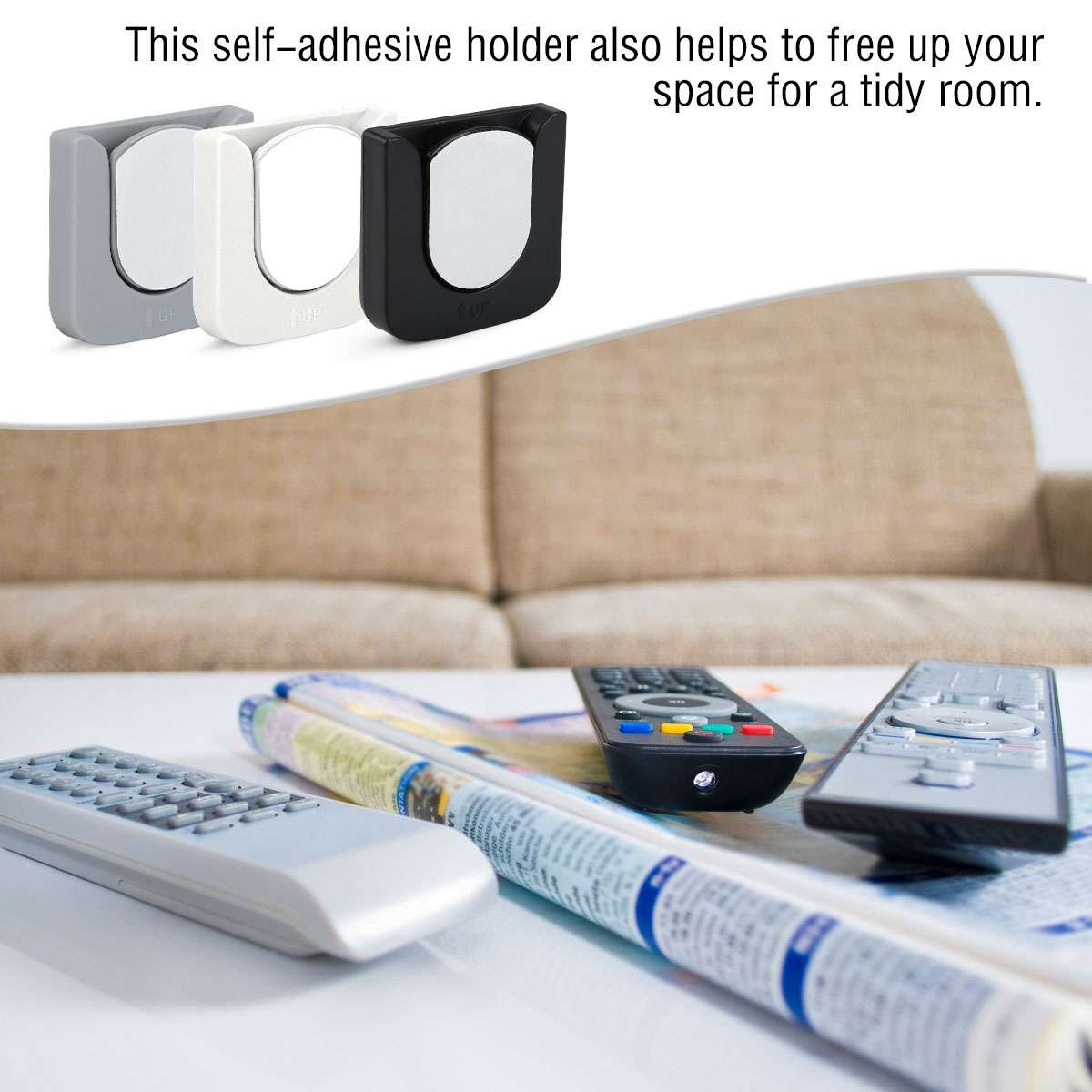 2in1 Set Remote Control Holder for Wall Magnetic Self-Adhesive Remote Organizer