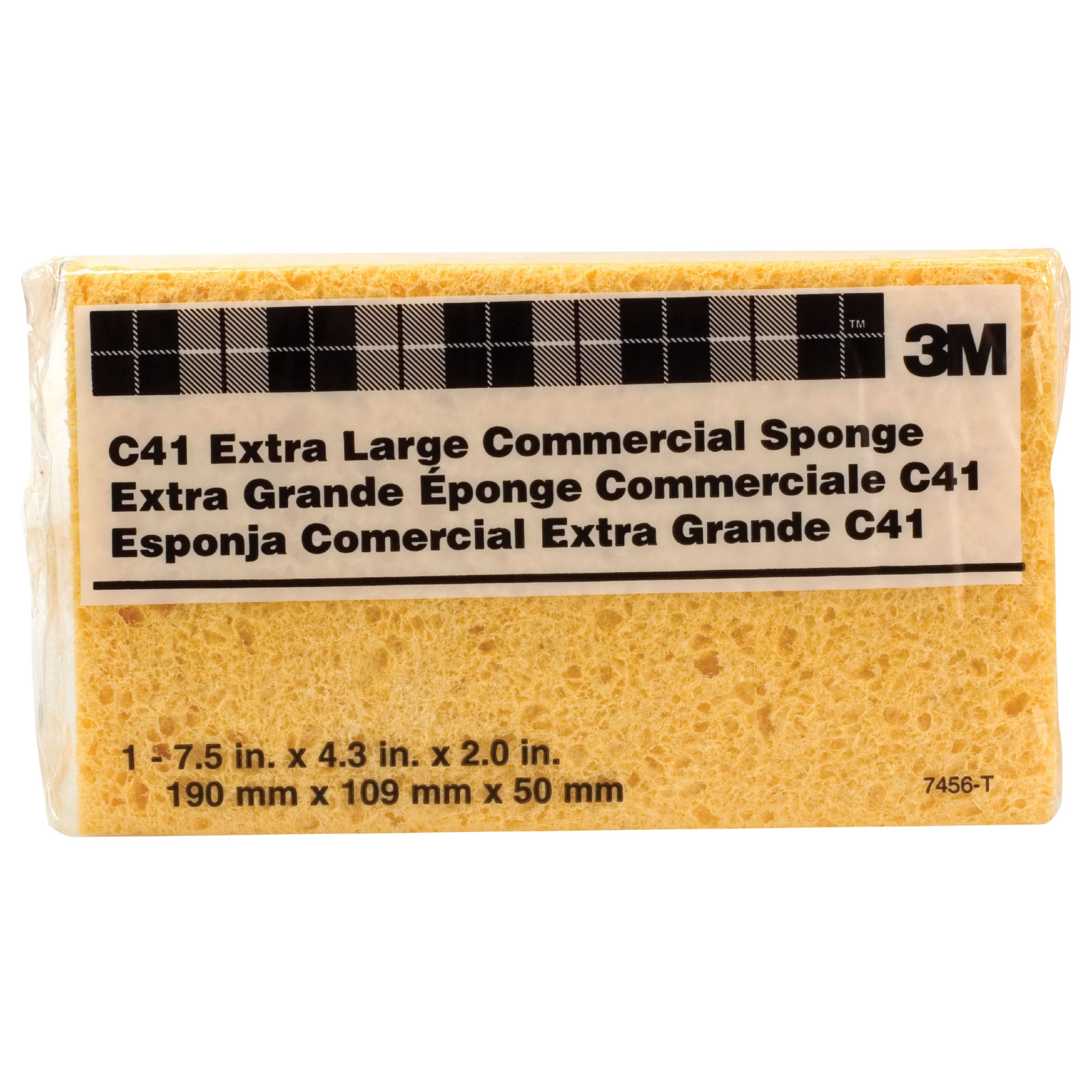 3M Extra Large Commercial Size Sponge (C41): 7-1/2 in. x 4-3/8 in. (Yellow) *1-p