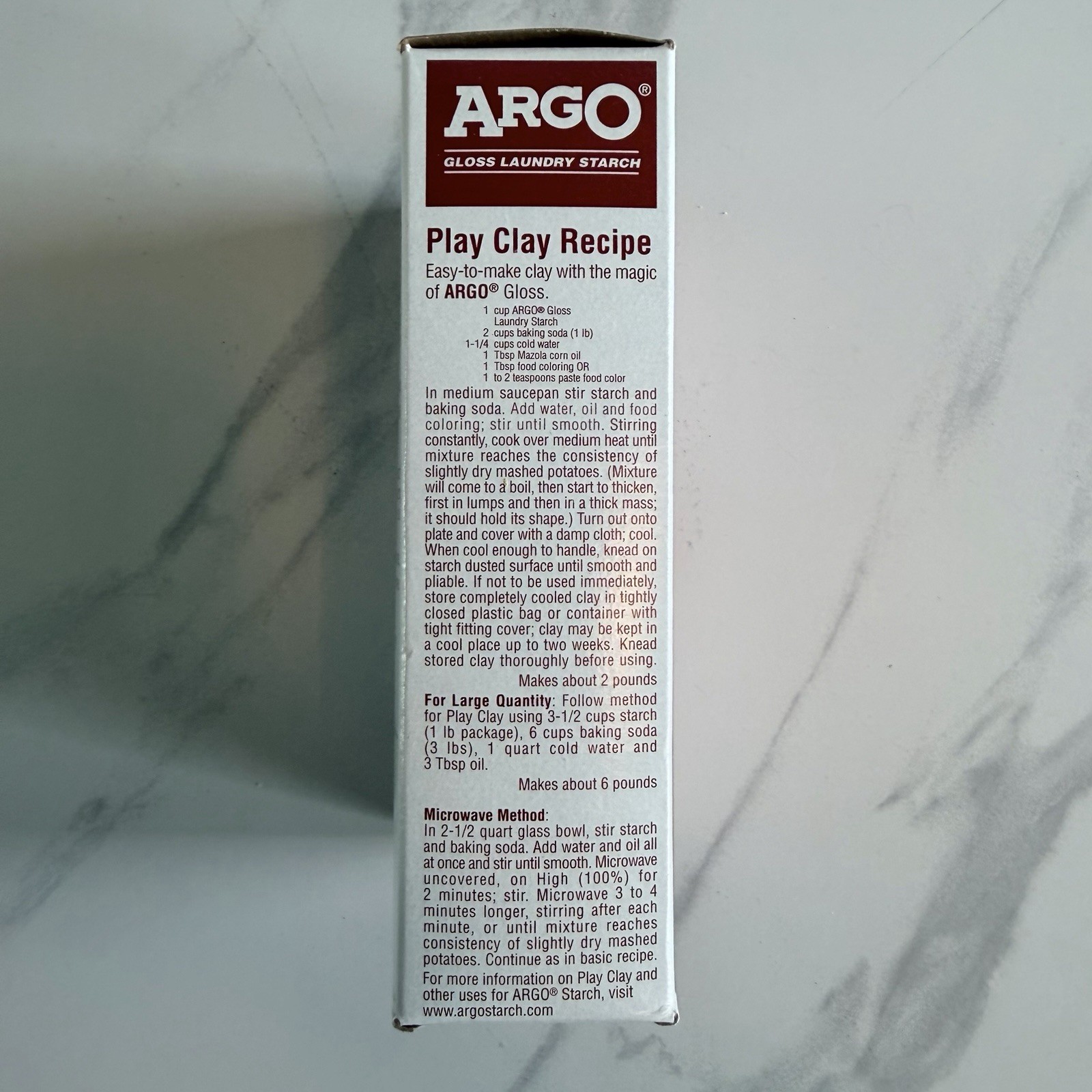 Exp06/2020- ARGO Gloss Laundry Starch Red, Removes Greasy Spots 16oz New Sealed