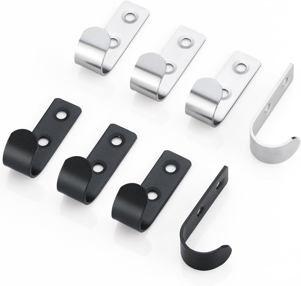 25 Pack U Shaped Wall Hooks for Hanging Coats Bags and Keys, Single Robe & Towel