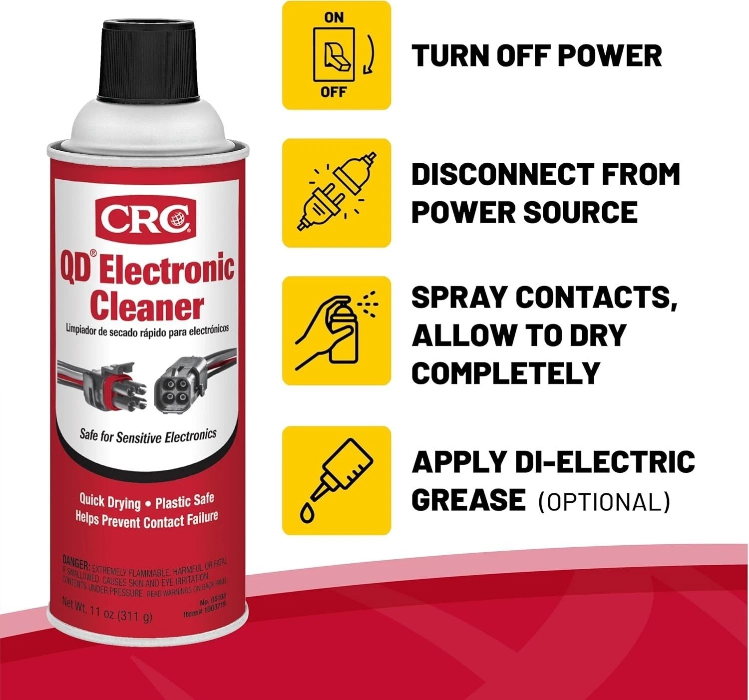 Crc 5103 Quick Dry Electronic Cleaner – 12 Pack (11 oz Each)