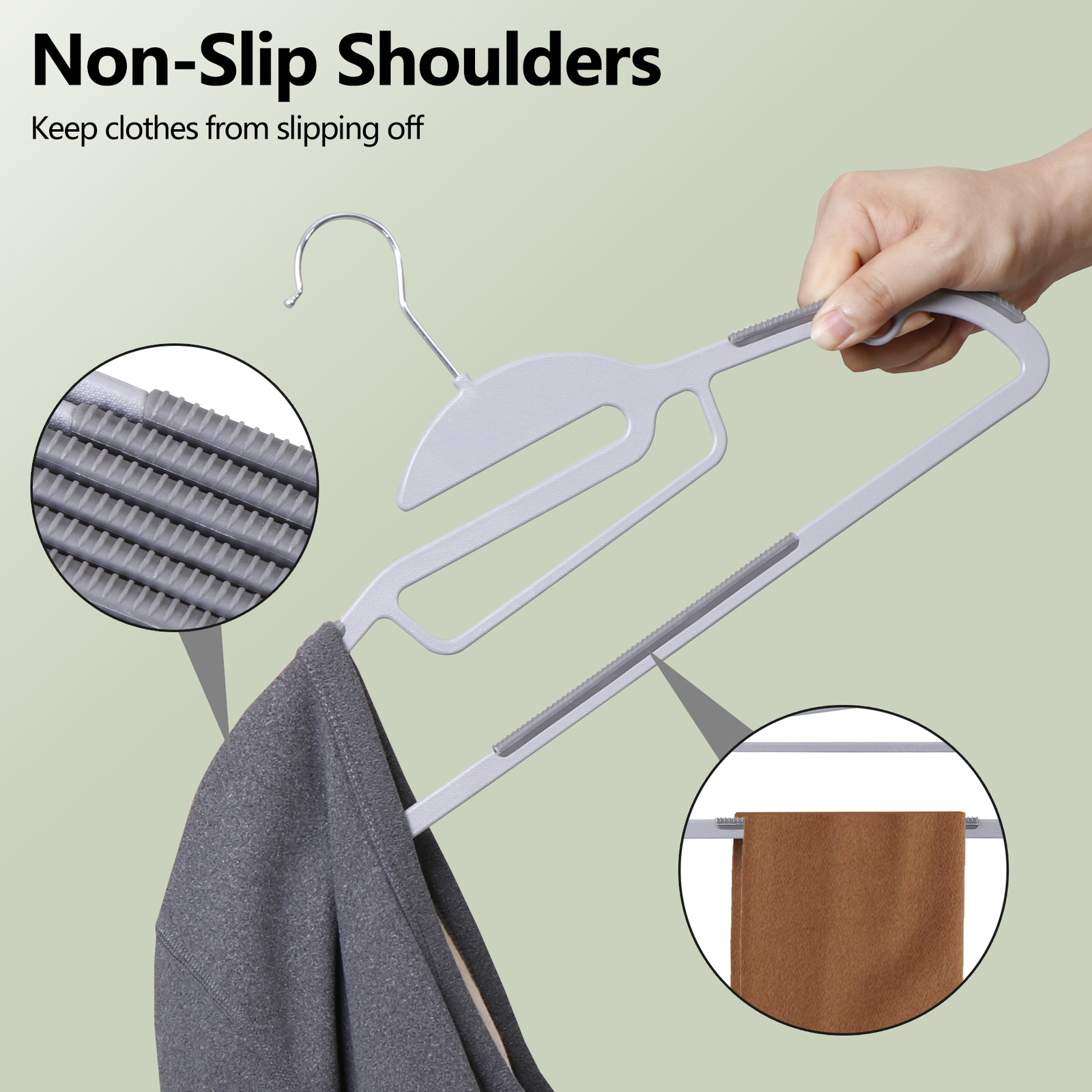 50 Pack Plastic Hangers Heavy Duty Non-Slip Clothes Hangers w/360° Swivel Hook