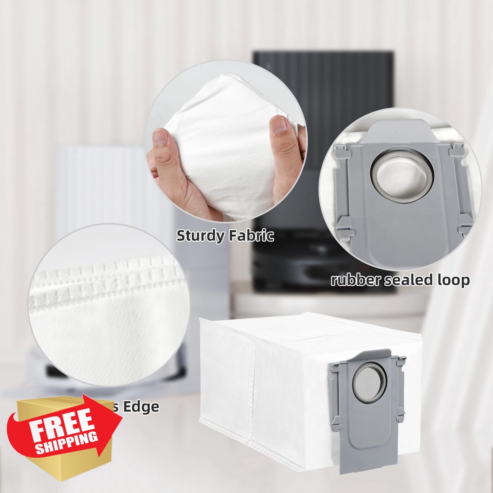 8 Pack Dust Bags for Roborock QV 35A/Saros 10/10R/Q Revo/Qrevo S/Qrevo Pro/Qr…