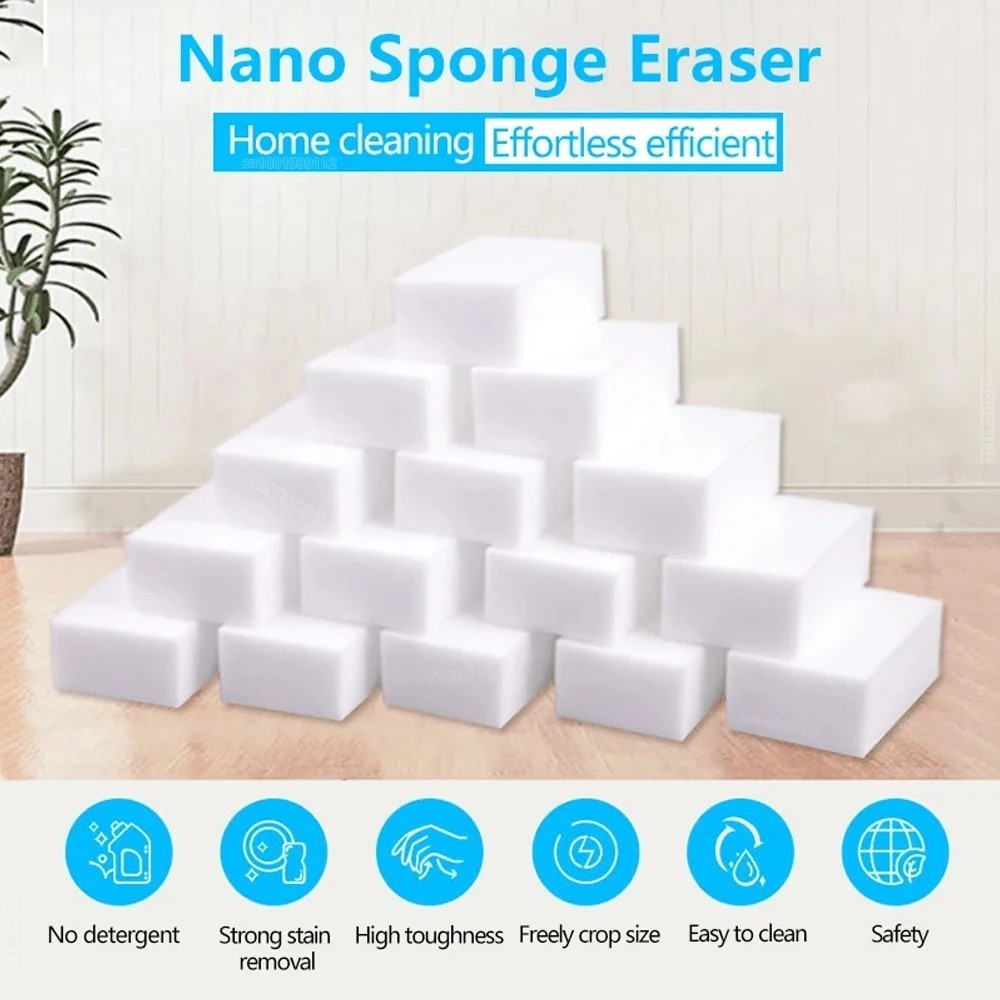 100Pcs Magic Sponge Eraser Melamine Washing Thick Remover Cleaning Foam Home