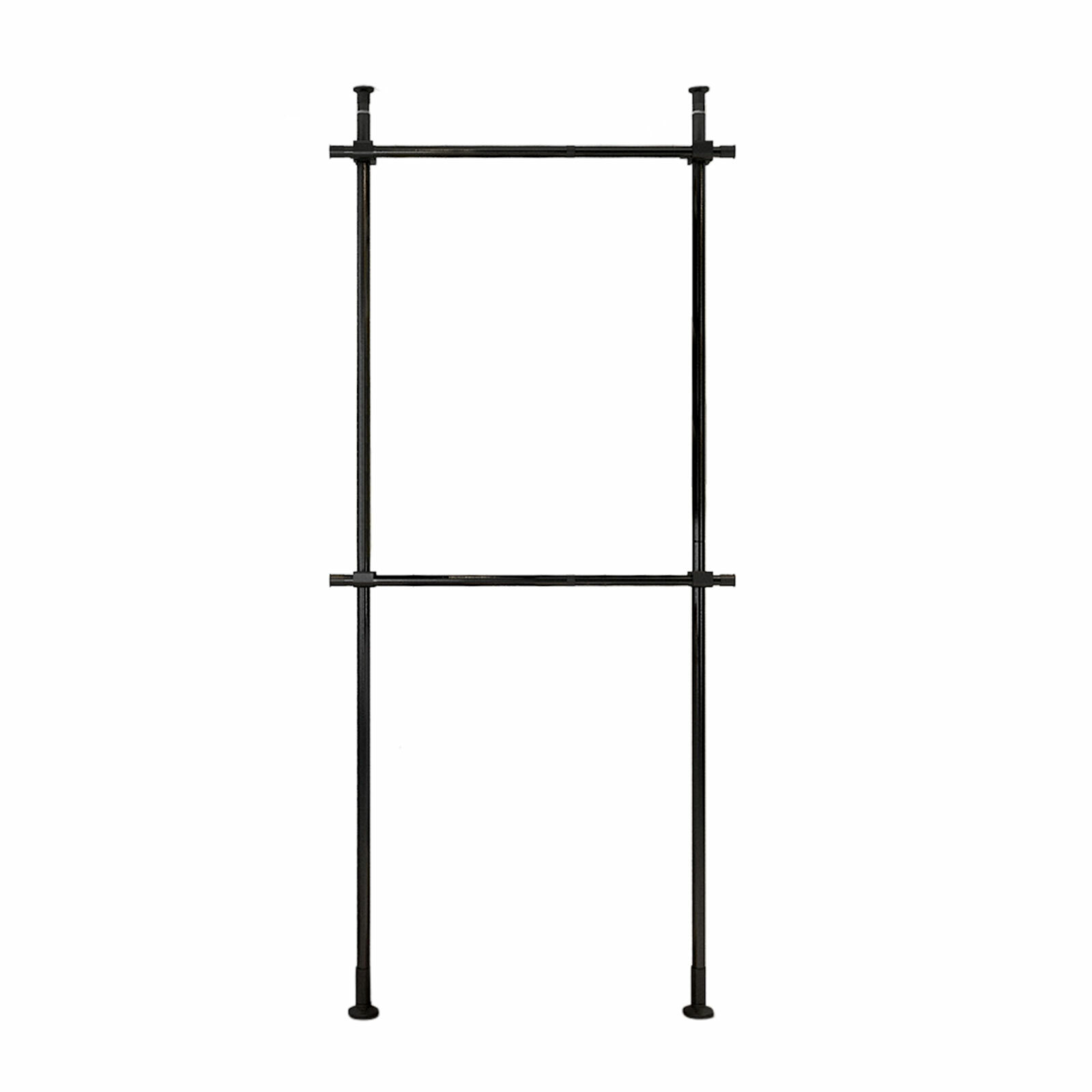 2 Tiers Rod Closet Organizer Garment Rack Clothes Hanger Storage Rack 2 Rails