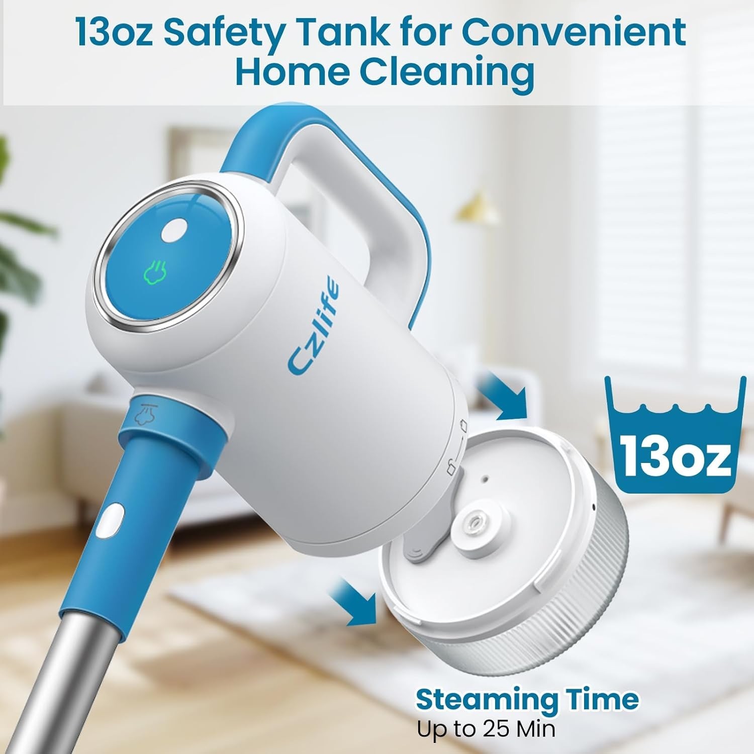 High-Performance 1300W Steam Mop with Detachable Tank for Multi-Surface Cleaning