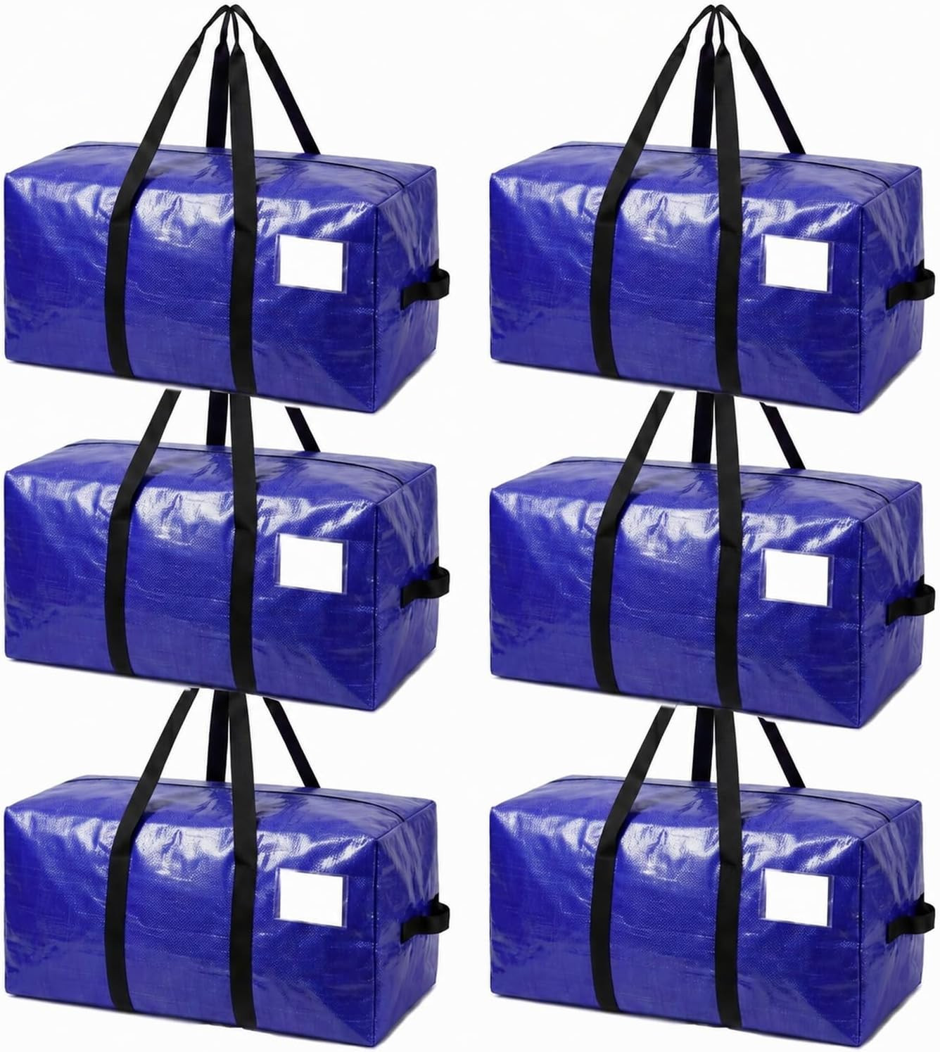 6 Pack Moving Bags Heavy Duty, Extra Large Storage Totes Bag with Zippers and St