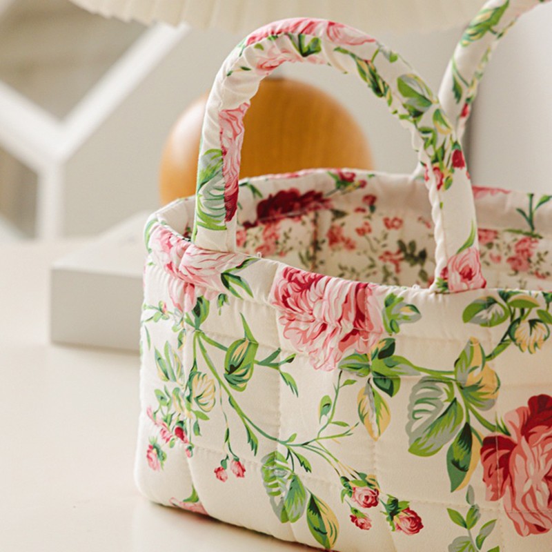 Flroal Fabric Storage Basket Storage And Organizing Basket Miscellaneous Basket.