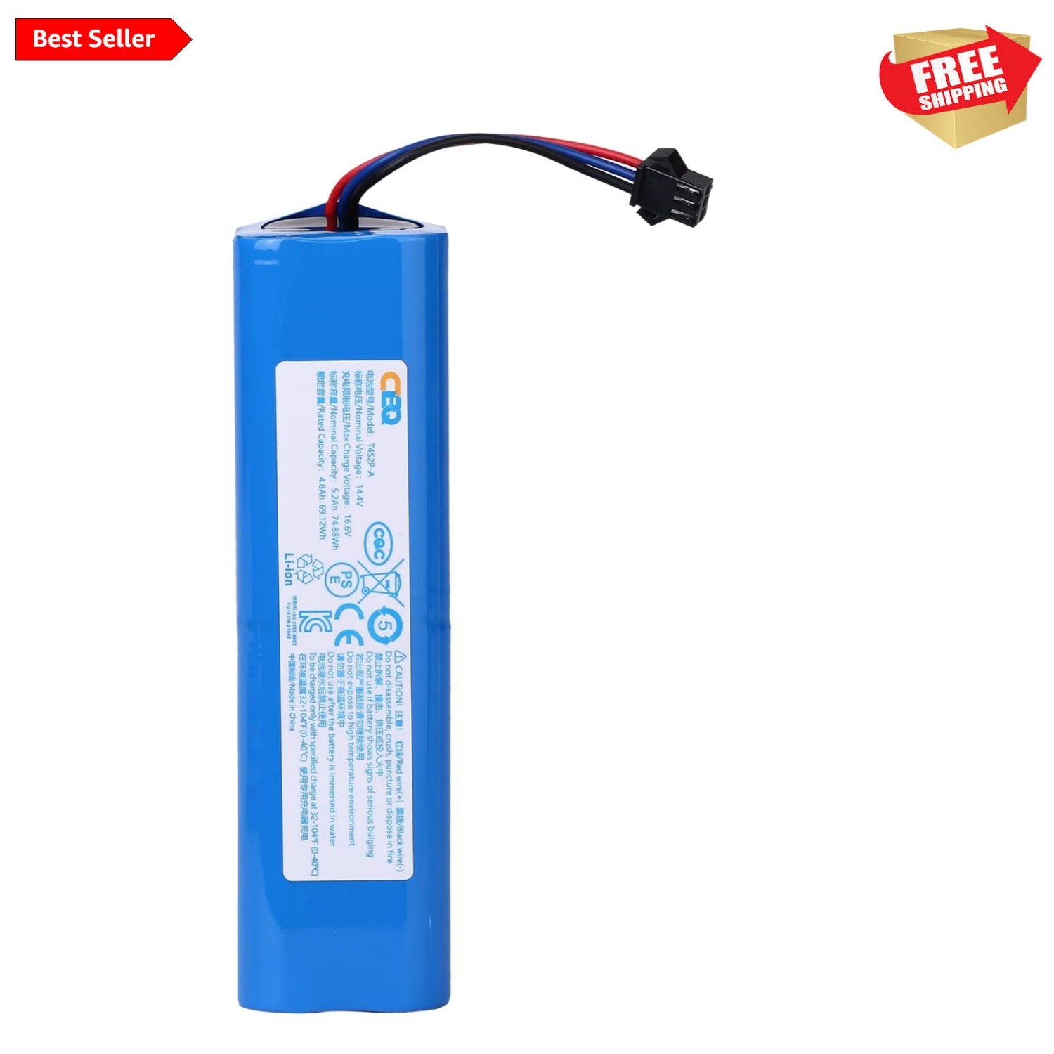 High Capacity 5200mAh Replacement Battery for Proscenic & Uoni Robot Vacuums