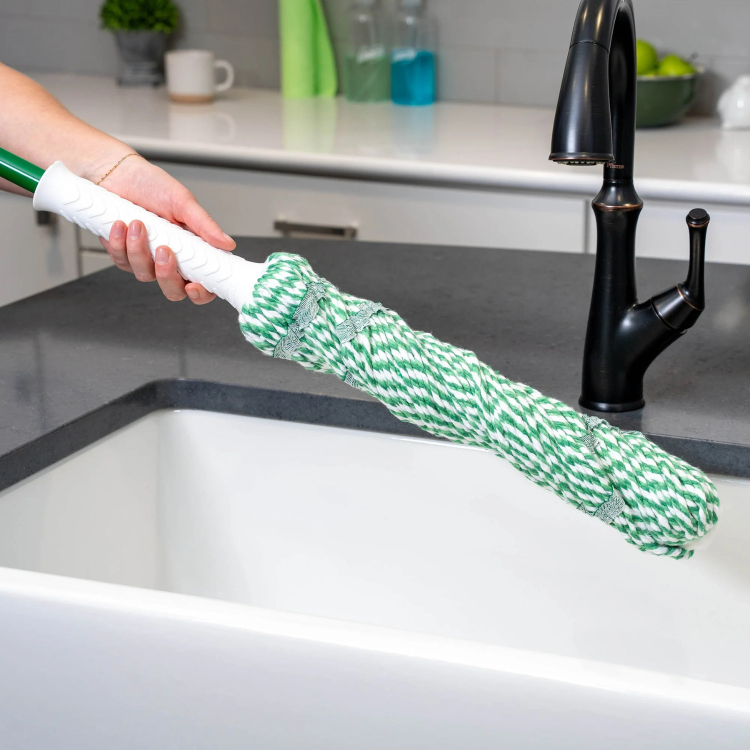 (2 Pack) Libman Tornado Twist Mop Cotton Blend Head Steel Handle Green & White