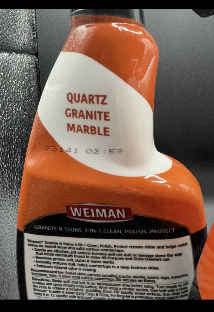 Weiman Granite Stone Clean Polish and Protect 24 Ounce Spray Bottle Pack of 3
