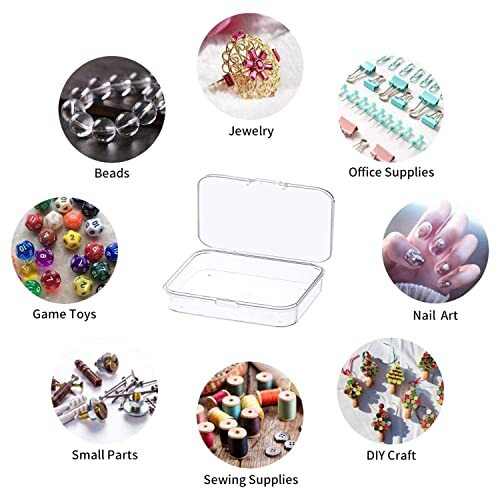 12 Pcs Mini Plastic Storage Containers Box with Lid, 4.5×3.4 Inches Clear