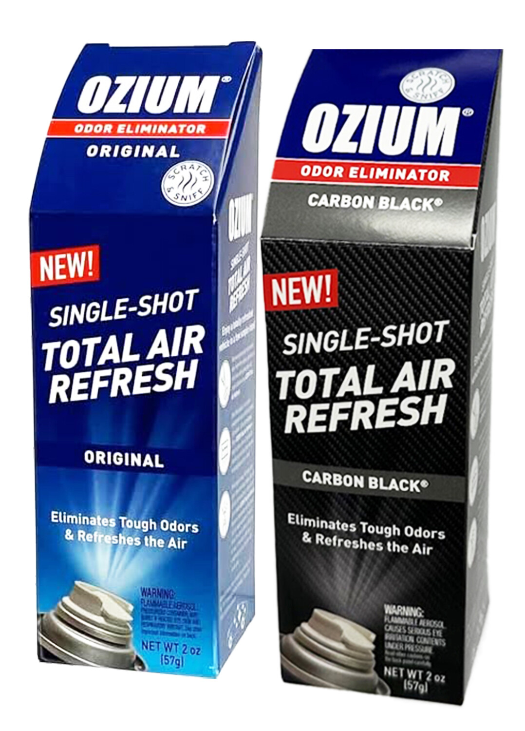Ozium Air Sanitizer, 2 oz Car Fogger: Single-Shot, Original + Carbon Black, Kit