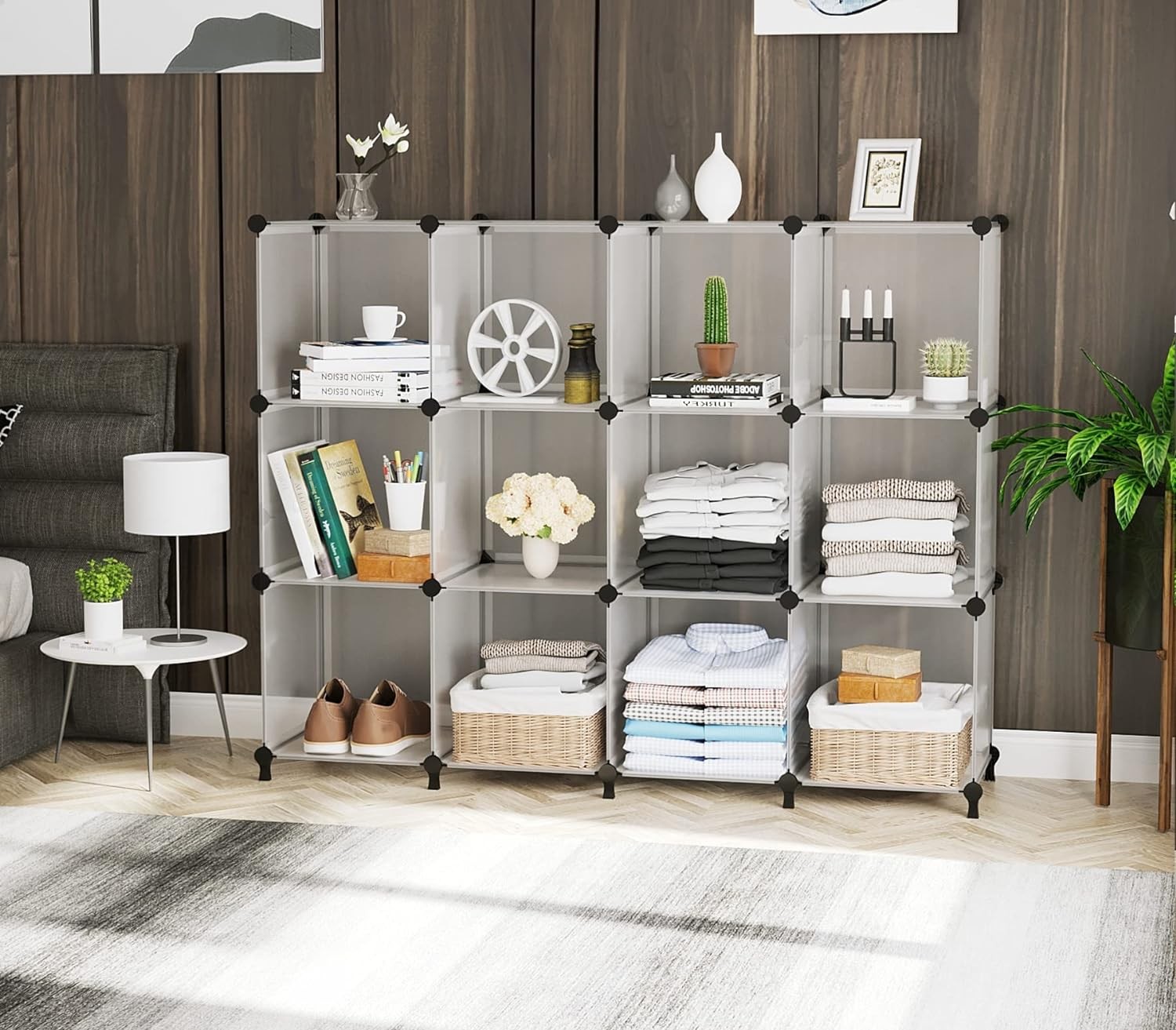 12 Cube Storage Organizer Storage,Cube Bookshelf DIY Plastic Closet Storage Shel