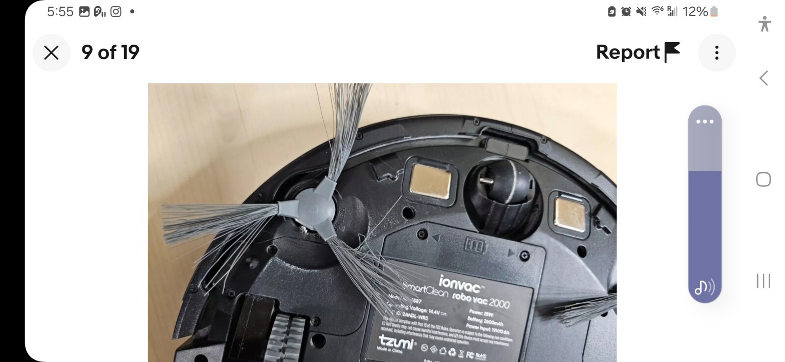 IONVAC SMART CLEAN ROBO VAC 2000 No Remote – See Details!!