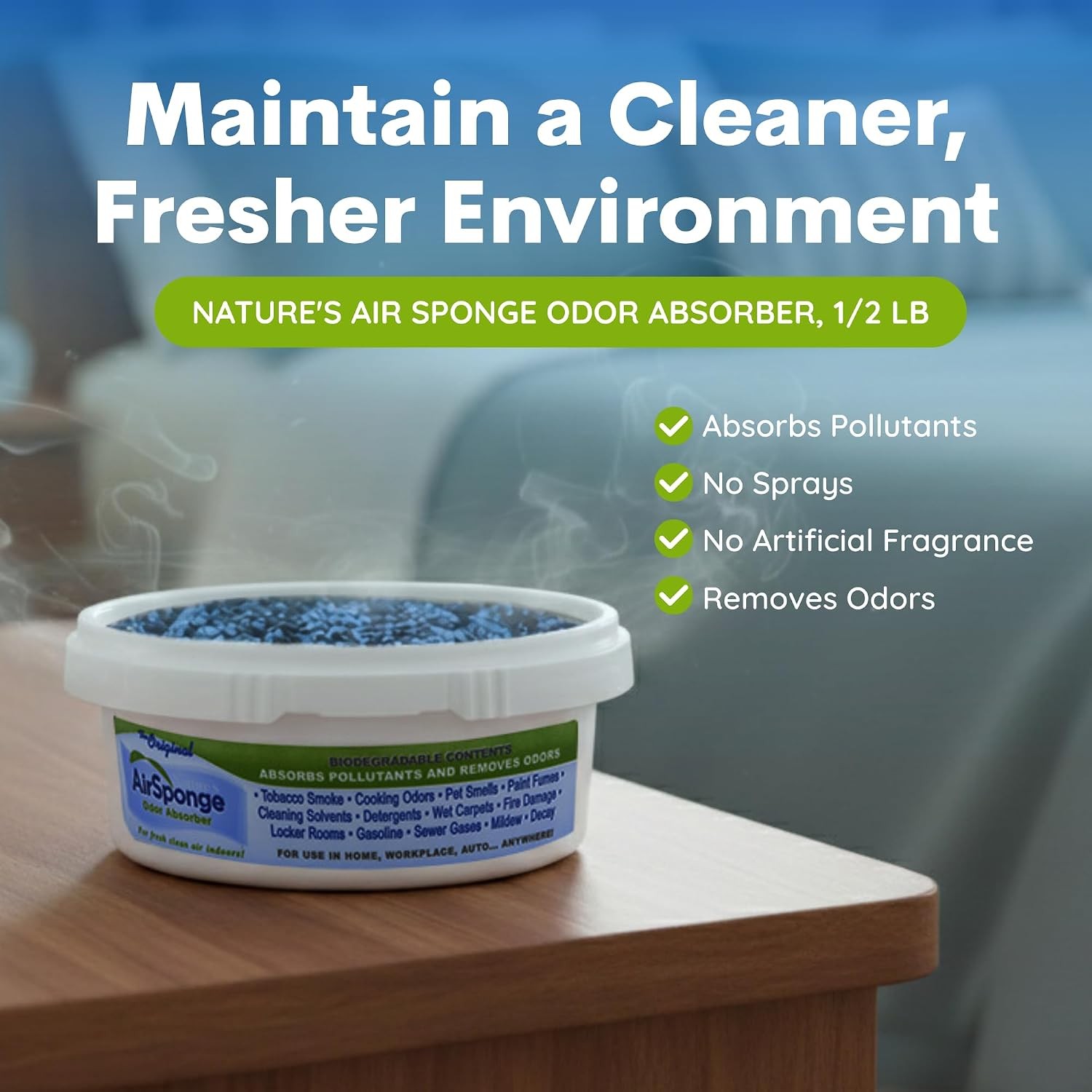 Activated Charcoal Odor Absorber Air Sponge 8 Fl Oz Environmental Odor Remover