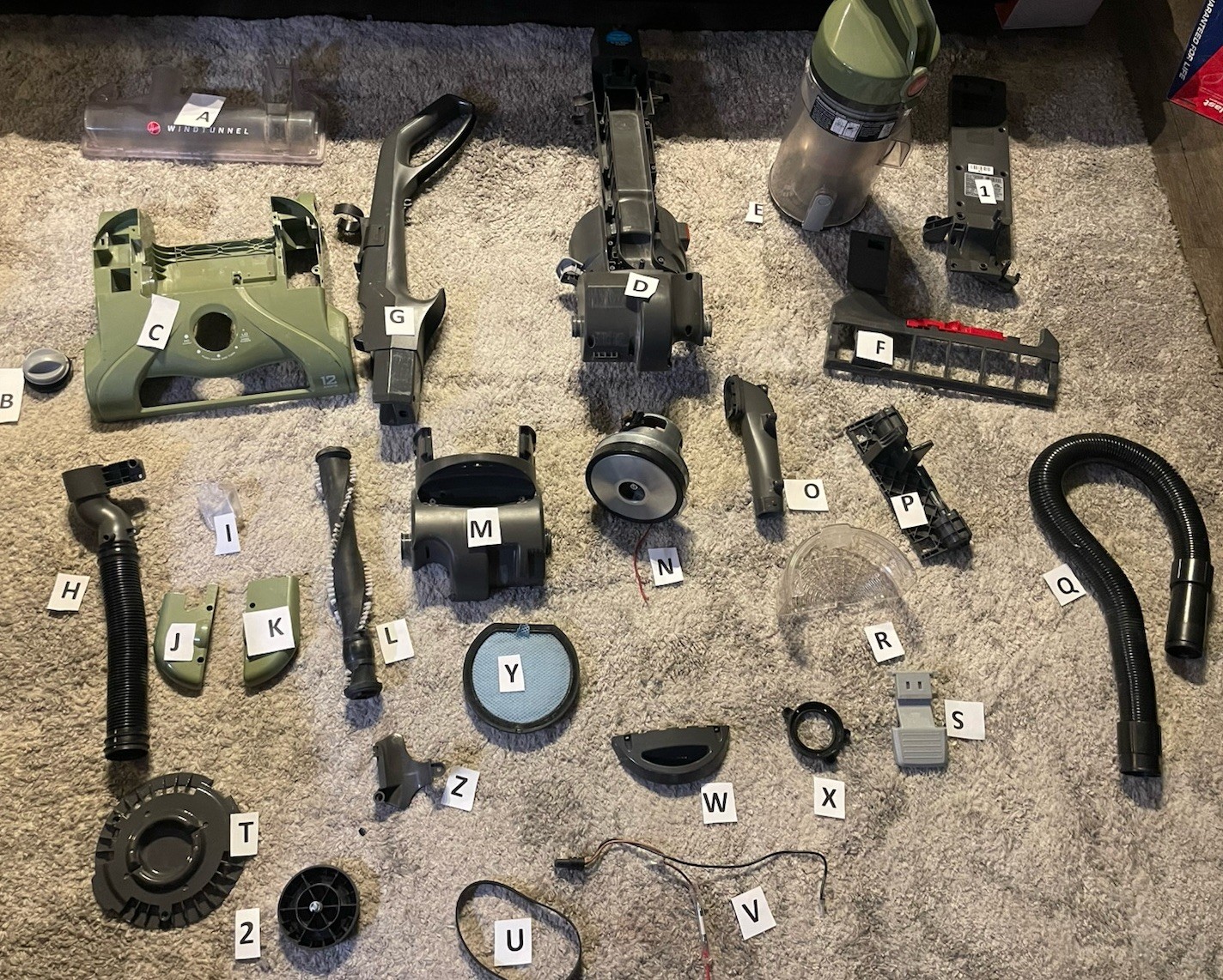 Hoover UH70120 Windtunnel Vacuum Cleaner REPLACEMENT PARTS – Different Listings