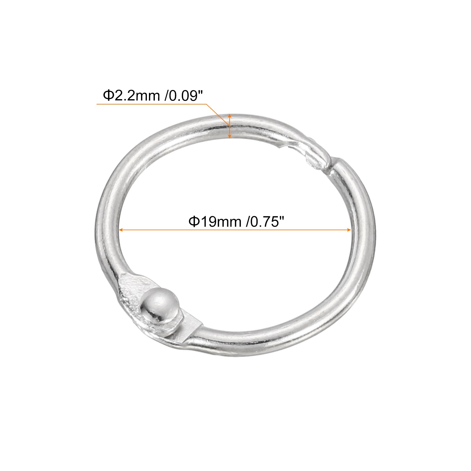 12pcs Shower Curtain Rings 0.75 Inch Loose Leaf Binder Rings Silver