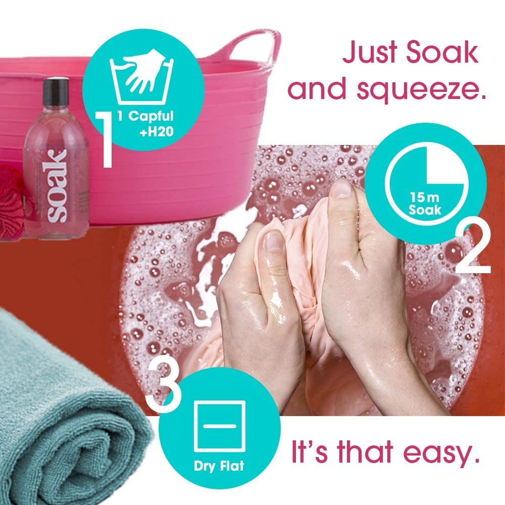 Soak Laundry Soap – No Rinse, Plant Derived Hand 12 Fl Oz (Pack of 1), Clear