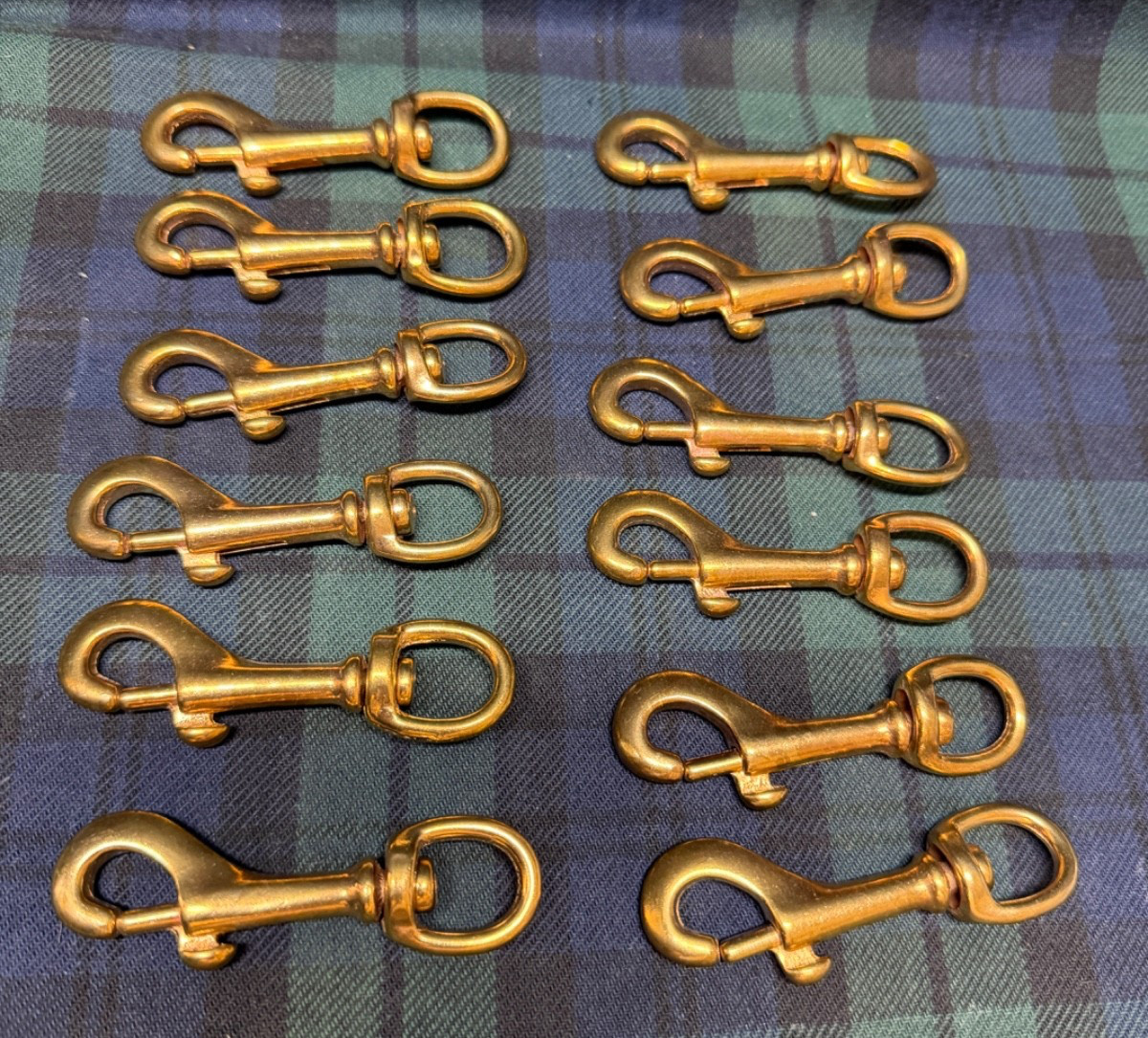 Solid Brass Swivel Snap Hook Heavy Duty Clip 3″ Set of 12