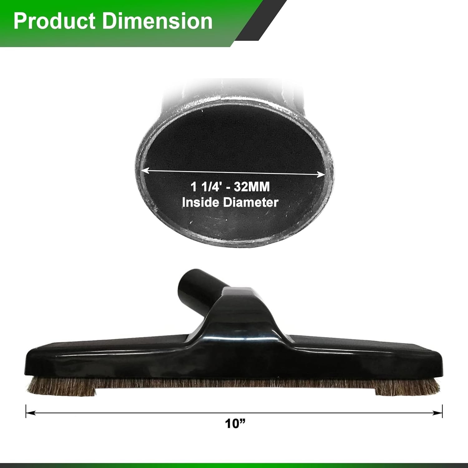 Universal 1 ¼ Inch mm Black Vacuum Cleaner Floor Brush 10″ Wide 1 Brush Only
