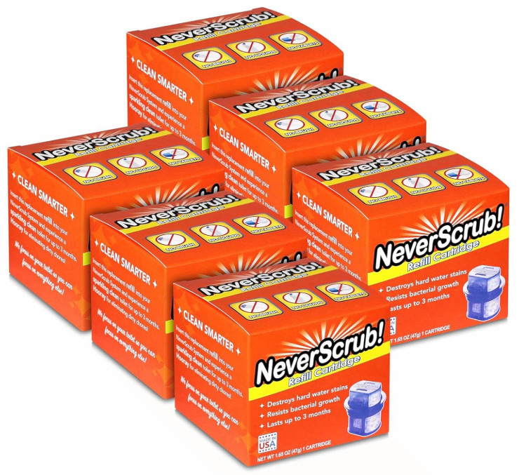 Self Cleaning Toilet Cartridge 1.65 oz, Lasts 3-5 Months, 6 Pack for Toilet Bowl