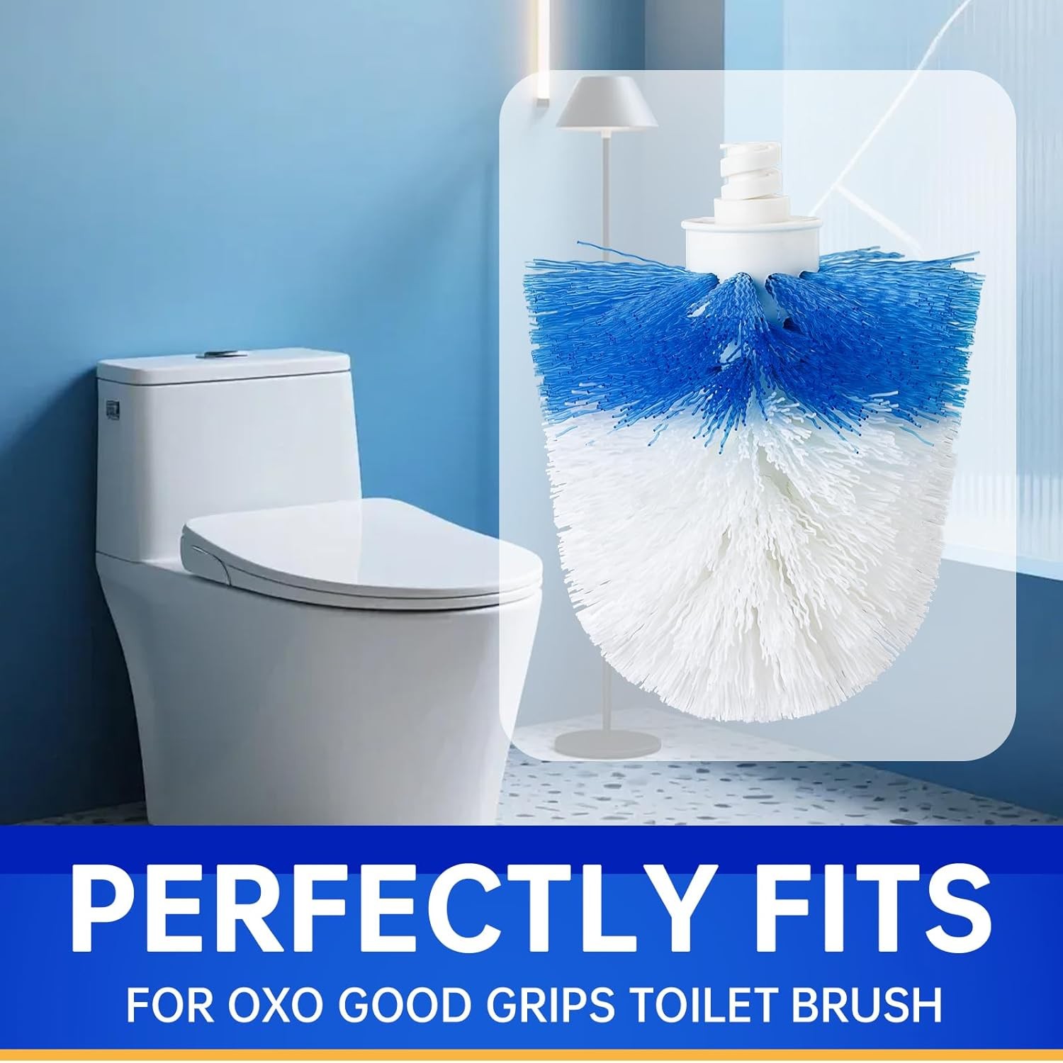 2 Pack Toilet Brush Replacement Head Compatible with OXO Good Grips Toilet
