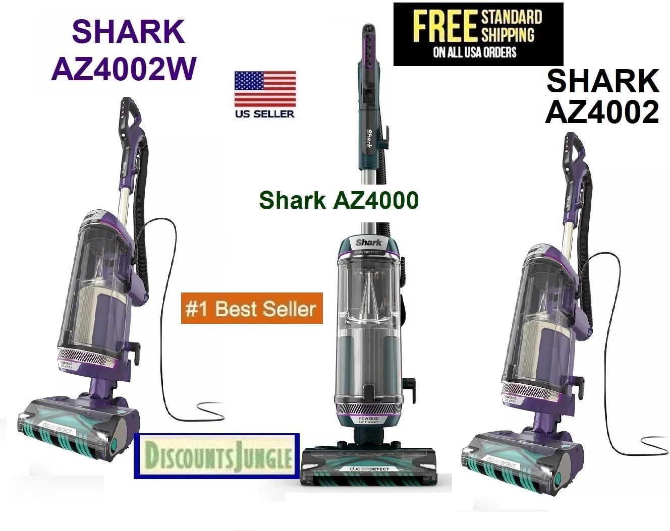 Shark POWERDETECT Upright Vacuum Self Cleaning Brushroll Duoclean Odor Powerful