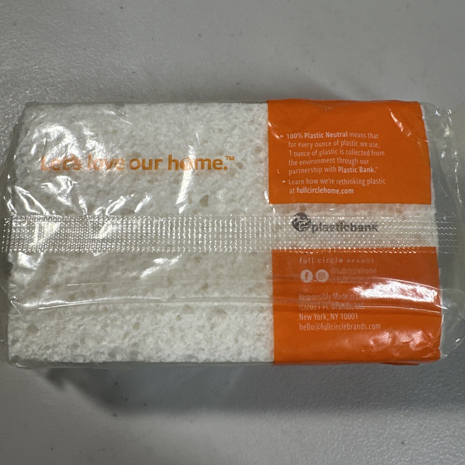 Plain Jane Plant-Based Cellulose Sponge Natural 2 Pack