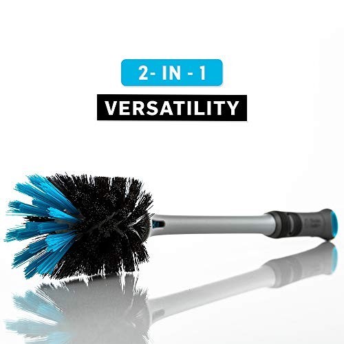 2-in-1 Bottle Cleaning Brush 15 Inch Firm Bristles Straw Cleaner Built-In Mini