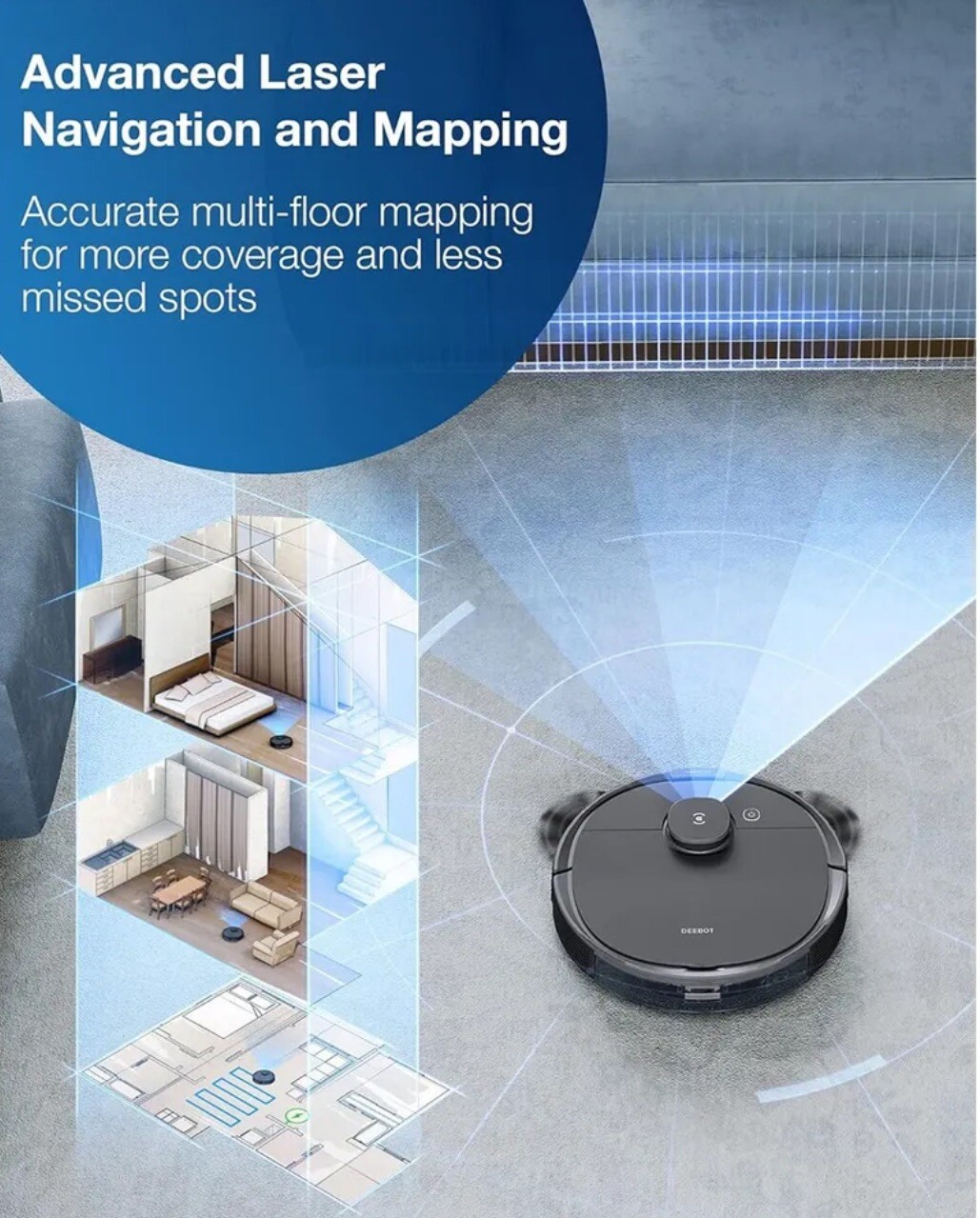 Ecovacs DEEBOT OZMO T8+ Robotic Vacuum Cleaner 2-1 Mop &Vacuum Robot. NO CHARGER