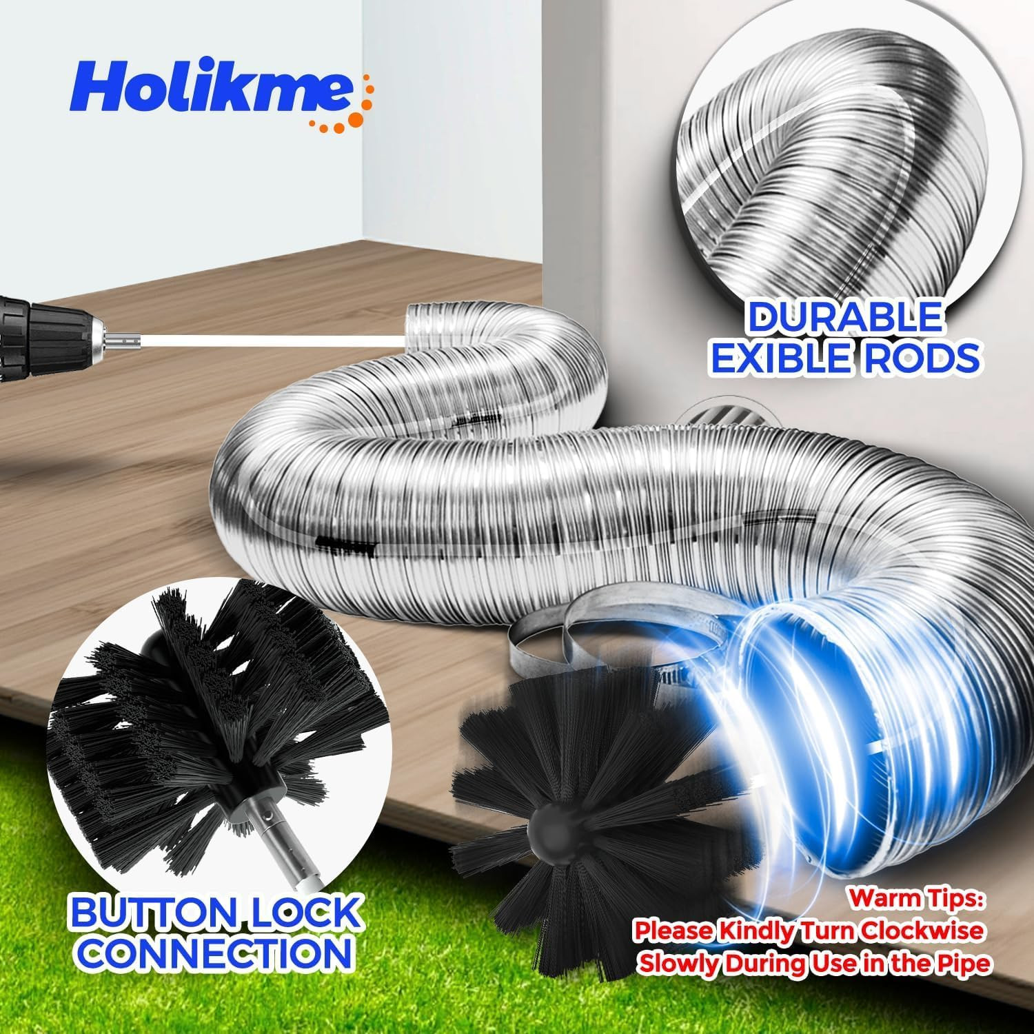 Dryer Vent Cleaner Kit – 35Ft Flexible Lint Brush for Deep Cleaning | Dryer Vent
