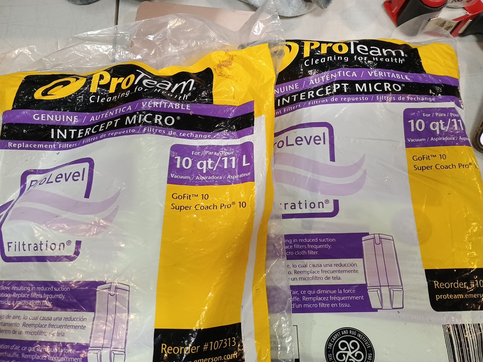 Lot 2 ProTeam 107313 Intercept Micro Vacuum Filter Bags Super Coach Pro 10
