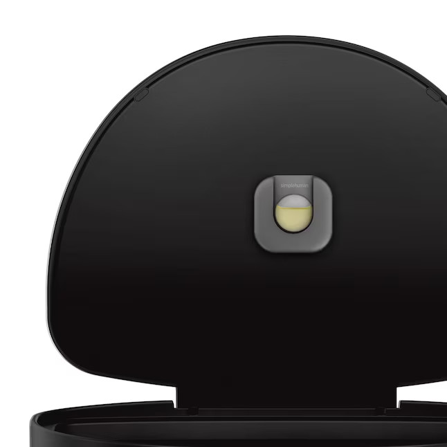 simplehuman 45L 12 Gal Semi Round Step Trash Can Liner Rim Matte Black CW2083 (7