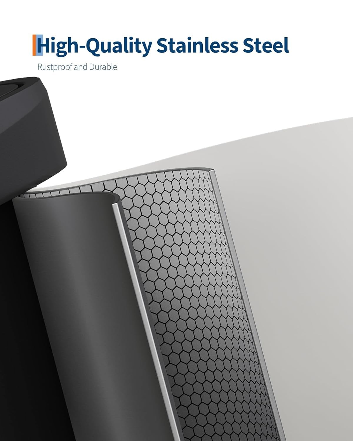 Touch-Free 60L Stainless Steel Step Trash Can 16 Gallon Soft-Close Lid Waste Bin