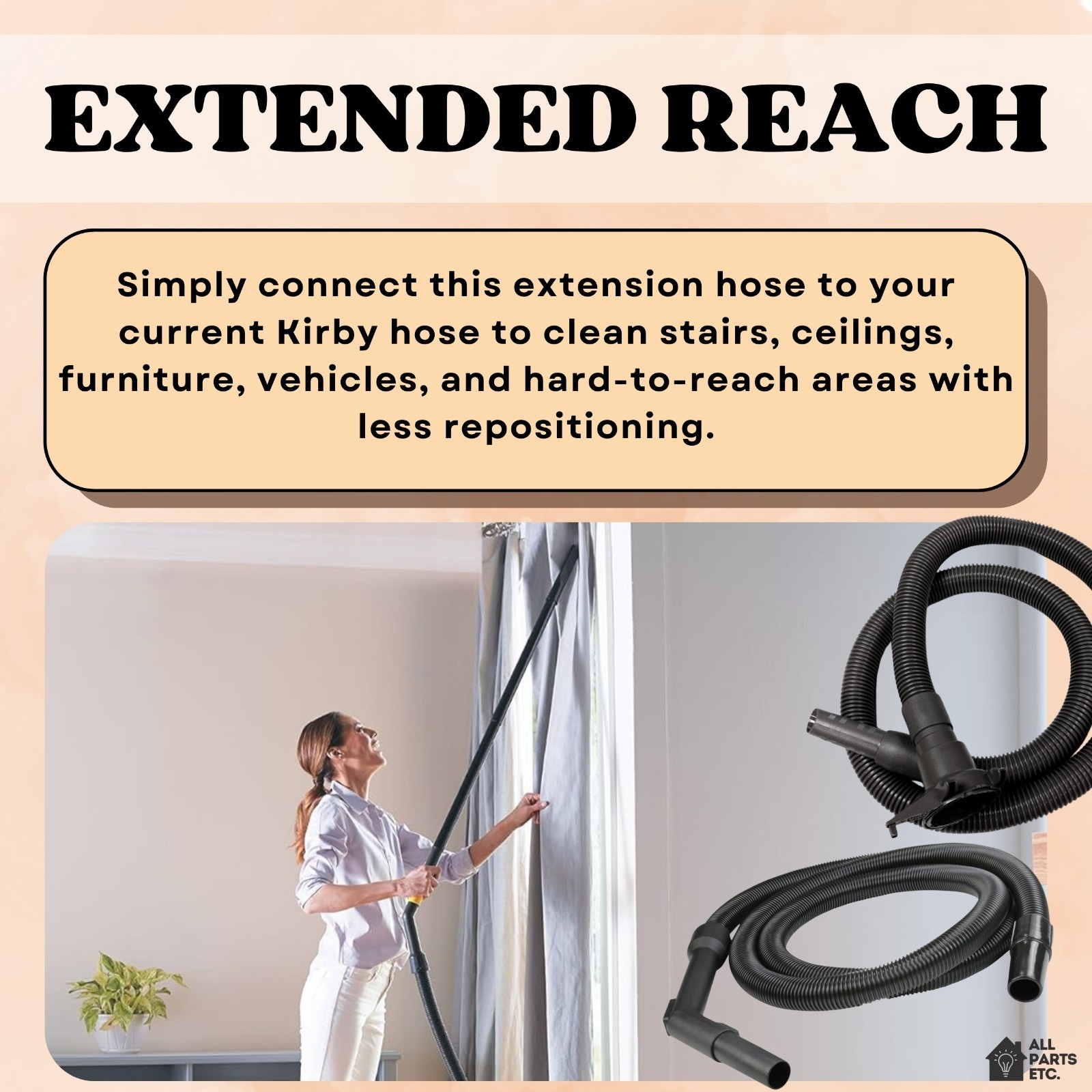 10 ft Vacuum Hose for Kirby Vacuum G3/G4/G5/G6 Ultimate G Diamond Sentria Avalir