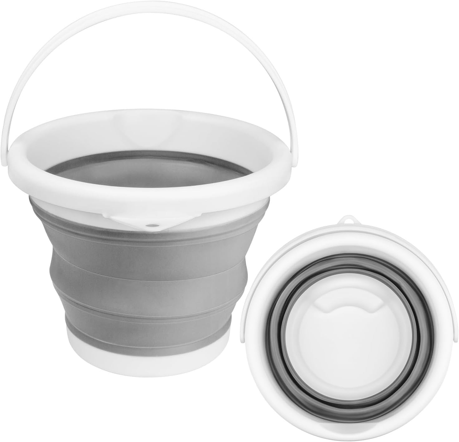 5L (1.3 Gal) Collapsible Bucket Foldable Silicone Mop Bucket for Floor Cleaning