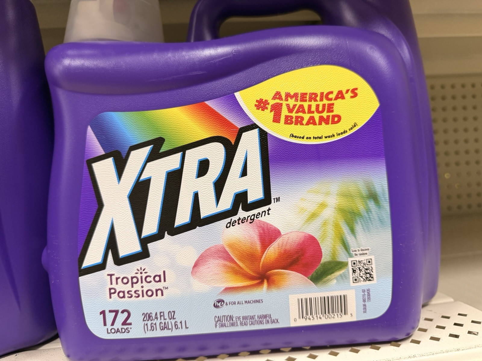 XTRA Tropical Passion Laundry Detergent Liquid 172 Loads 206.4 fl oz Purple
