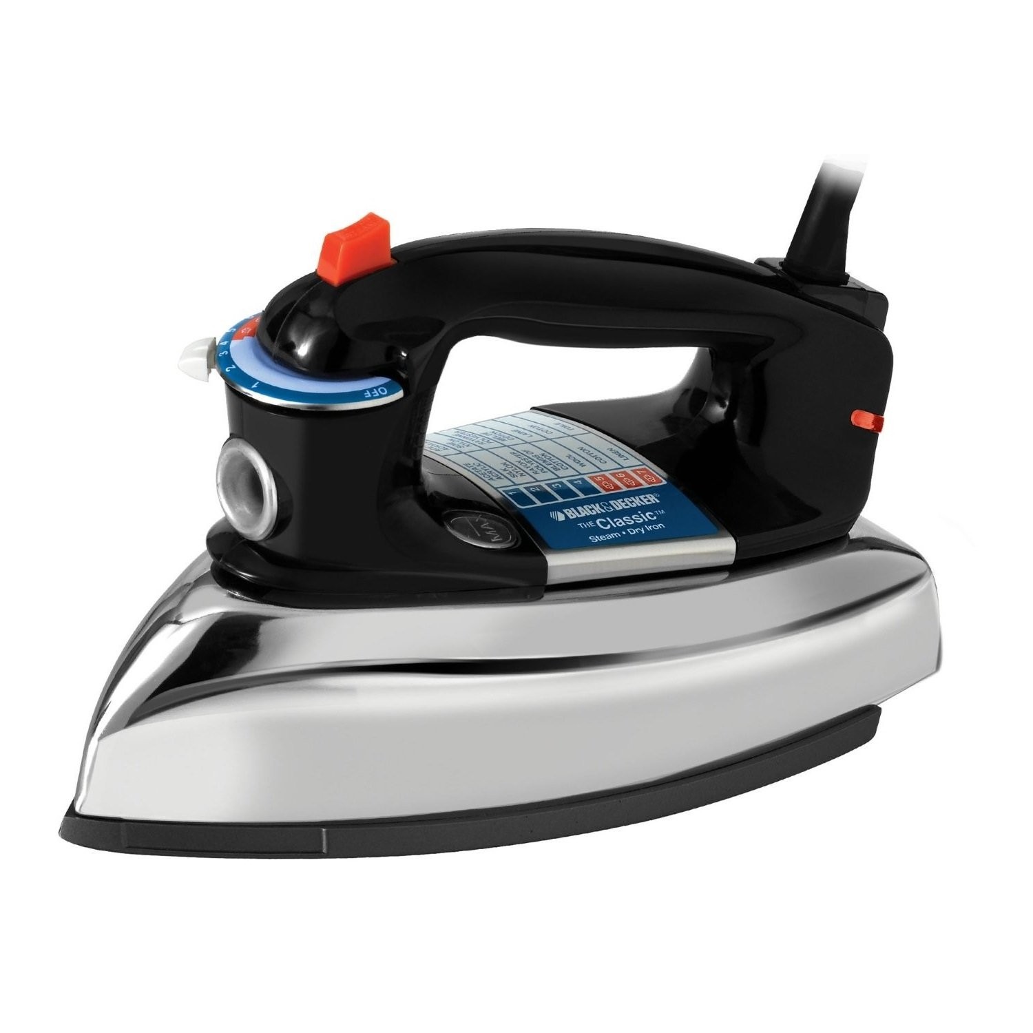 BLACK+DECKER The Classic Iron, F67E-T, Aluminum Soleplate, Steam or Dry Iron…