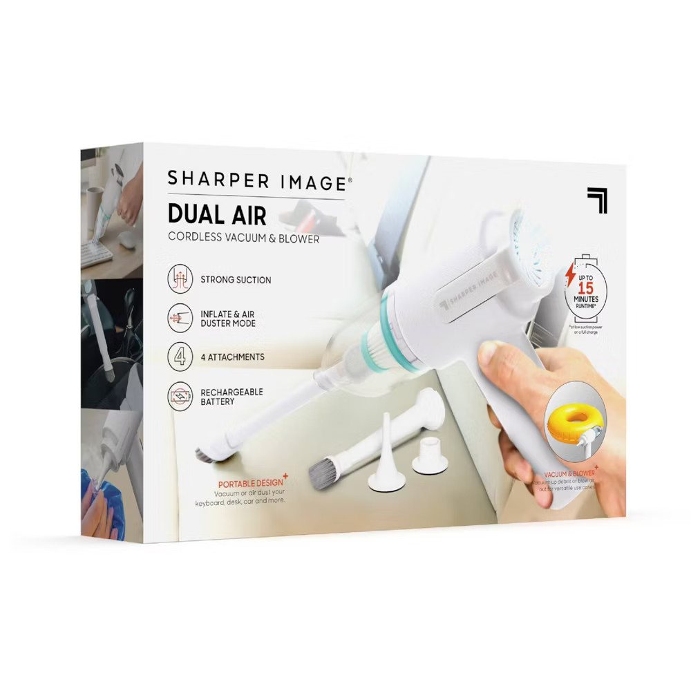 Sharper Image Cordless Handheld Vacuum and Blower White