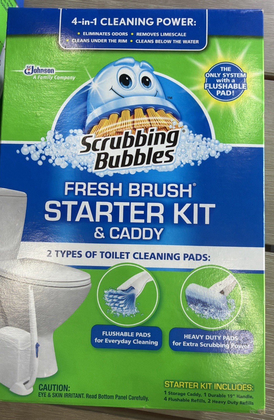 Scrubbing Bubbles Fresh Brush Starter Kit/Caddy 2 Toilet Cleaning Pads 4-in-1