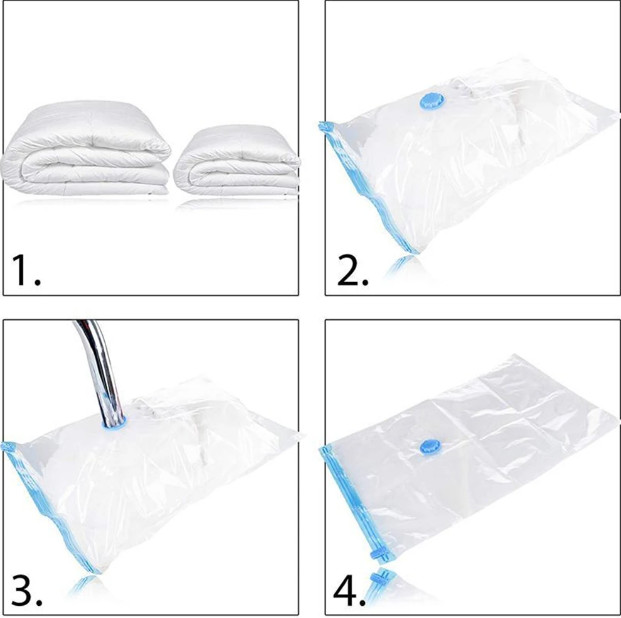 10 x Jumbo Vacuum Storage Bags Travel Space Saver Garment Seal Clothes Organizer