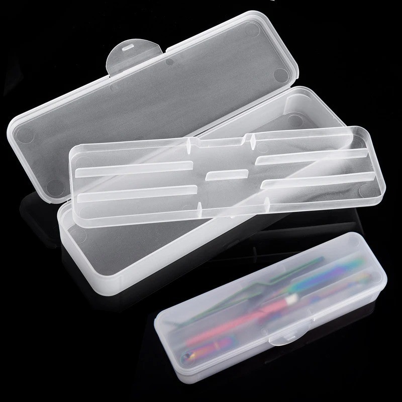 Double Layer Nail Art Tool Storage Box Plastic Organizer Case 22cm Portable