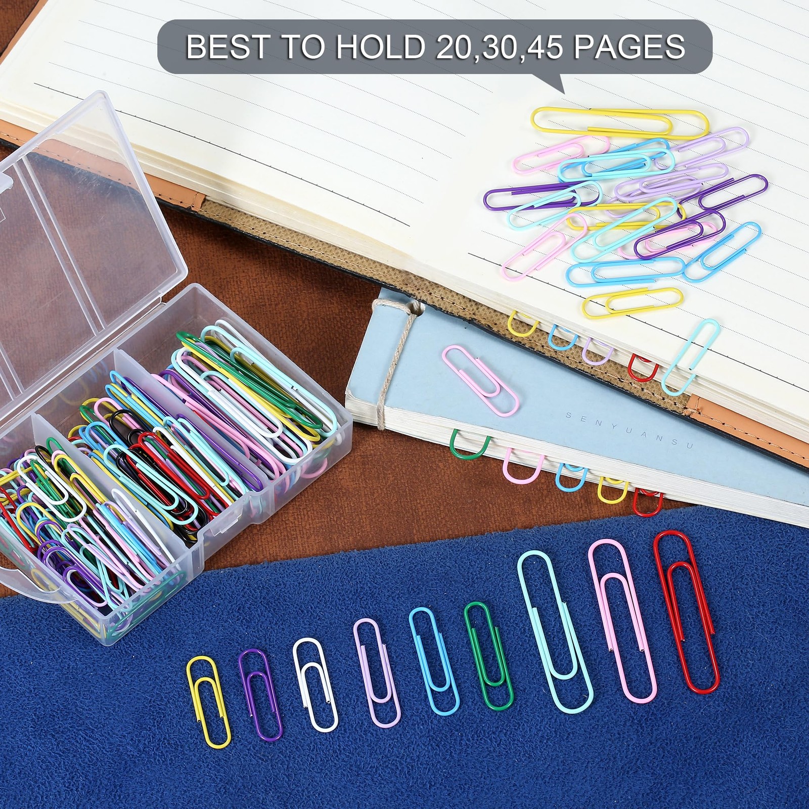 Paper Clips, 110Pcs Colored 2 inches, 1.3 1.1 Multi-colored